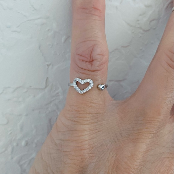 Sterling Silver Delicate CZ Heart Toe Ring, Silver Rings, Love Hearts Jewelry - Picture 12 of 13